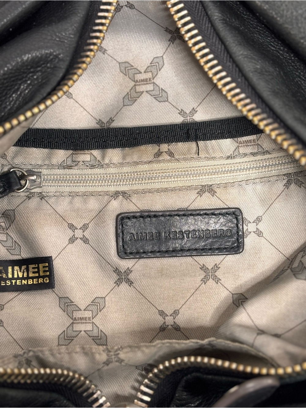 Aimee Kestenberg Tamitha Black Pebbled Leather Boho Classic Backpack Purse - Picture 8 of 15